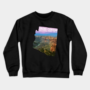 Grand Canyon Arizona map Grand Canyon photo Arizona tourism Crewneck Sweatshirt